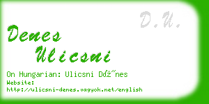 denes ulicsni business card